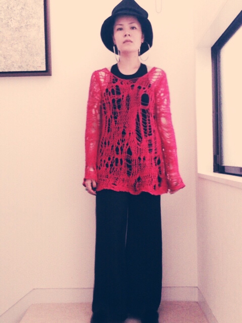 tops : JUNYA WATANABE
inner : Giorgio Armani
pants : 3.1 Phillip Lim
shoes : COMME des GARCONS
hat : HIROKO HAYASHI
pierce : TOPSHOP