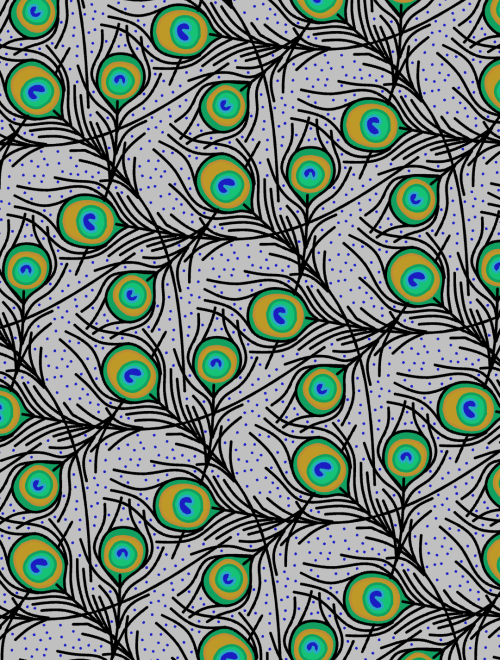 Peacock feathers pattern. Drawn with KaleidoPaint.