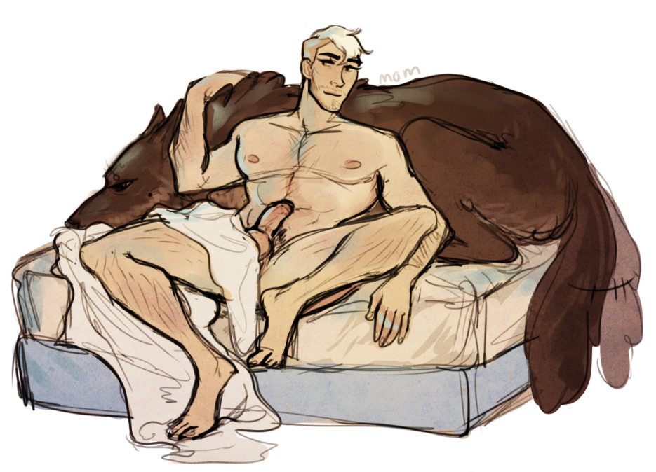 adarkmachine: its hot out!!! just gotta… chill nude with your werewolf bf sometimes