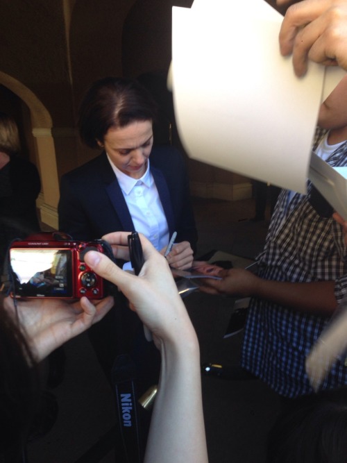 ninagilkyson: Steven Moffat and Amanda Abbington at the Langham Huntington Hotel.