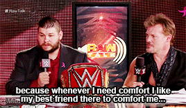 mithen-gifs-wrestling:  “Do you feel like Chris is your security blanket?”