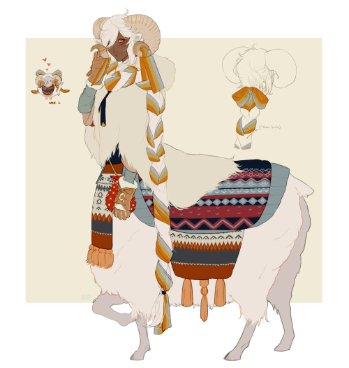 owuru:sheep centaur for the new lunar year—her name is idun and she would love to make you som