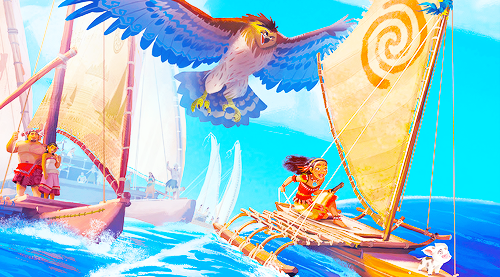 mickeyandcompany:Illustrations from the Moana storybook.