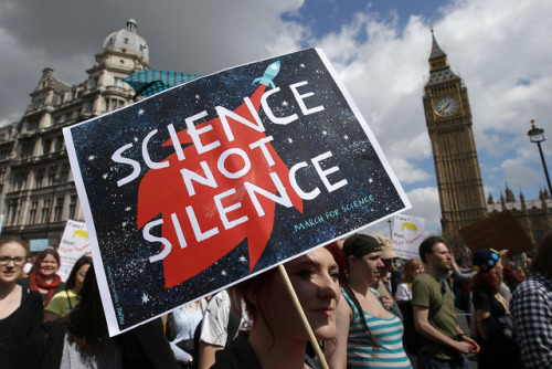 yahoonewsphotos:  March for Science events around the globe Thousands of people are expected to attend March for Science events around the world to promote the understanding of science and defend it from various attacks, including U.S. government budget