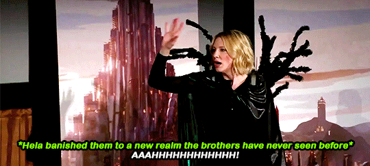 notcaycepollard:  greatcateblanchett: Thor Ragnarok cast crashed a screening of Thor