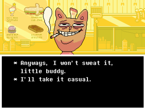 defyingeschaton:annnd heres the new burgerpants dialogue from the undertale 1.1 patch about mettaton