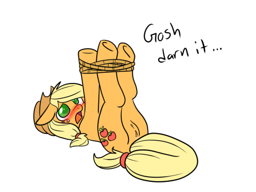 dirty-sketch:  30 min. challenge: applejack and rope  Unf~ X3