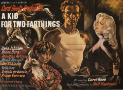 A Kid For Two Farthings (1955), designed by Stobbs. From The International Film Poster, by Gregory J Edwards (Columbus Books, 1985). From a charity shop in Bournemouth.