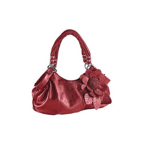 Sac à main en simili cuir, grande fleur décorative Sandalettes — chez… (clipped to polyvore.c