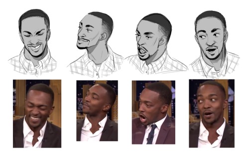 offtide:some sam wilson/anthony mackie expressions.  jin kim’s practice method is REALLY effective! 