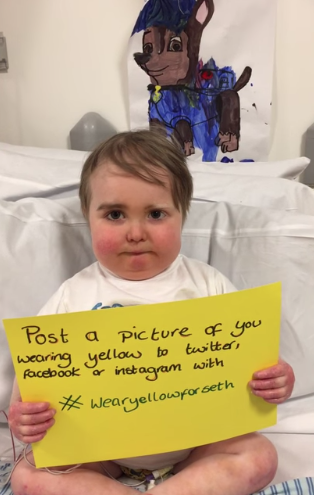 hiilikevideogames:eat-a-wasp-nest:  cashtrapezoid:mashable:#WearYellowforSethSeth Lane, who is from Northamptonshire in England, suffers from Severe Combined Immonudeficiency (SCID) — also known as “bubble boy” disease because the condition requires