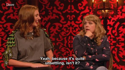 taskmastercaps: [ID: Six screencaps from Taskmaster. James Acaster asks Kerry Godliman, “Oh, y