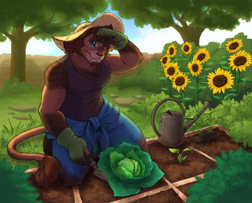 Get some sun and fresh air while staying home by taking up gardening!Gaius spends his down-time tend