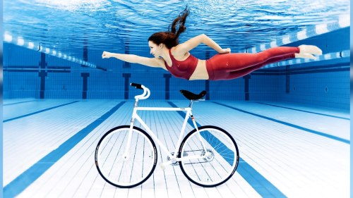 Riding a bike underwater …