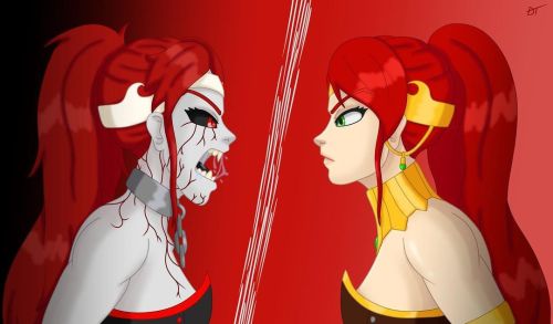 In reference to the older pic of Pyrrha vs Grimm Pyrrha though I changed up Grimm Pyrrha’s des
