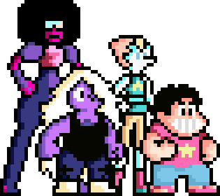 batandy:  The Crystal Gems, Yoshi Island style 