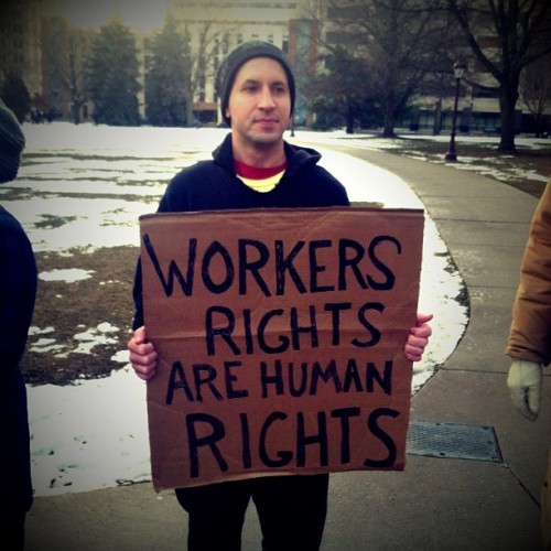 Workers rights = Human rights. Used #procamera and #photoforge2 #lomo effect. #union #michigan