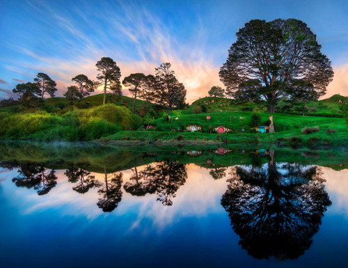 worlds-evolution:  The Real HobbitonHobbiton ToursMatamata, New Zealand is the location of the hobbit village that was built for the Lord of the Rings films. This pastoral, idyllic place now offers tours, something we’d definitely be up for, if we found