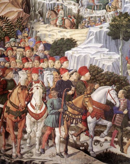 benozzo-gozzoli: Procession of the Magus Balthazar (detail), 1461, Benozzo GozzoliMedium: fresco