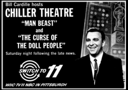 thepittsburghhistoryjournal:  “Chiller Theatre” was a late-night horror and science fiction movie program on WIIC/WPXI in Pittsburgh that aired from Sept.14, 1963 to Dec. 31, 1983. It was hosted by Bill Cardille, known to fans as “Chilly