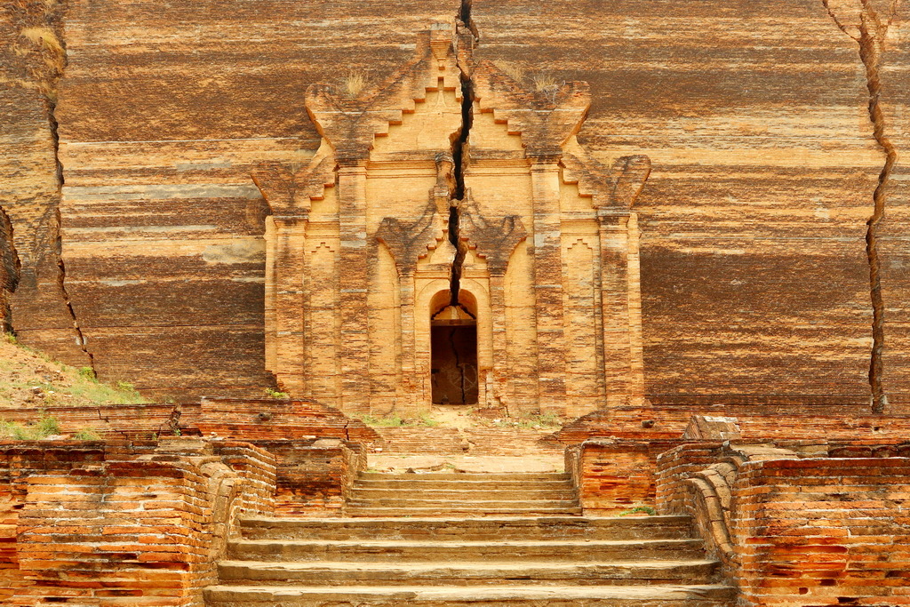 Mingun Paya, temple door, Mandalay, Myanmar.