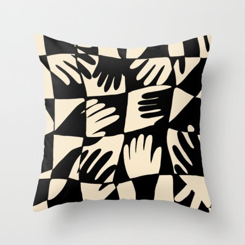 Hand Print Throw Pillow by dazey_la