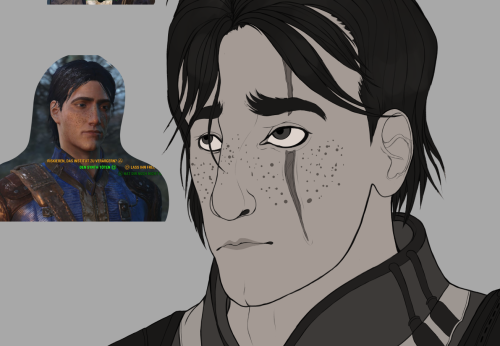 Wips to show that I haven’t decayed yet lmaoWIPs of Chris, my first Sole Survivor & Flight Risin