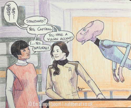 subspacecommunication:A tiny USS Shenzhou mini-comic thing. The universal translator stops working d