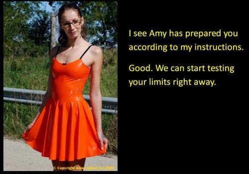 I see Amy has prepared you according to my instructions. Good. We can start testing your limits right away.