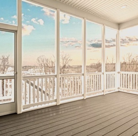 Backyard PorchHere Is An Illustration Of A Sizable Mid-century Modern Screened-in Back Porch With Decking
