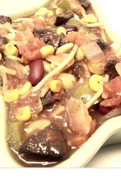 Pepper Pot Soup II - Soups, Stews And ChiliMade With Cubed Steak, Beans, And Spaghetti- This Recipe Makes