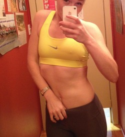 sugardaddyandhiskitten:  Kitten loves her workout clothes and no clothes!