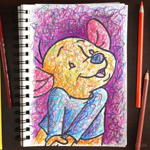 The last piece in my Winnie the Pooh collection of scribble drawings. It’s Roo ! . Prints and origin