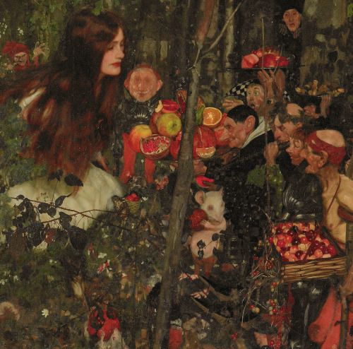mysteriousartcentury: Frank Craig (1874-1918), Goblin market, 1911, oil on canvas, 106 x 106 cm. Mus