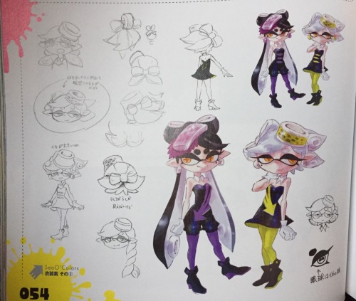 clxcool:  korruptedkupid:  After they decided on the squid sisters character designs, they tried coming up with attire for them to wear, so these are a few concepts the Splatoon team played with. Pretty cool huh?  @slbtumblng and @feathers-ruffledunused