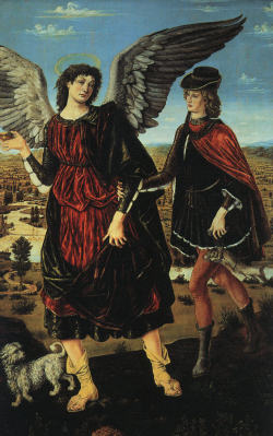 centuriespast:  POLLAIUOLO, Antonio del Tobias and the Angel 1460 Wood Galleria Sabauda, Turin 