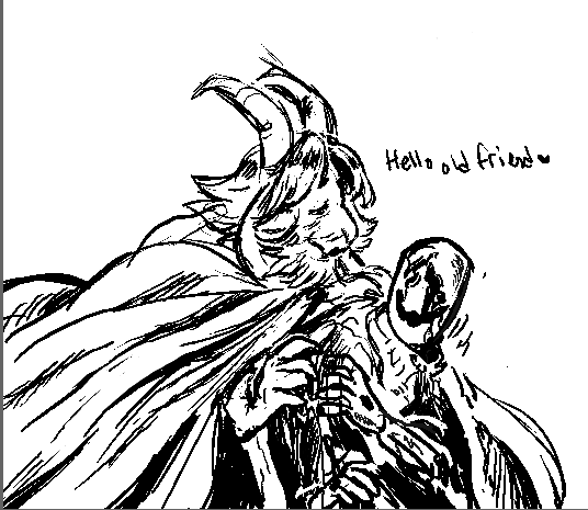 moofrog:  Goji and I draw the gayest shit together. I drew Asgore, gaster drawn by