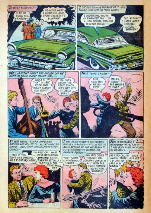 alternateworldcomics:From Adventures in Romance # 90, 1958. Because nothing says Rock and Roll like 