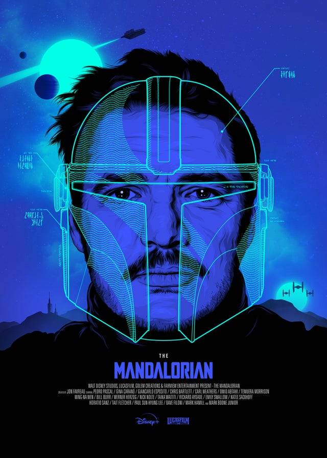 PEDRO PASCAL as Din Djarin/The Mandalorian concept art by Jeff Poitiers @ all credits to the artist