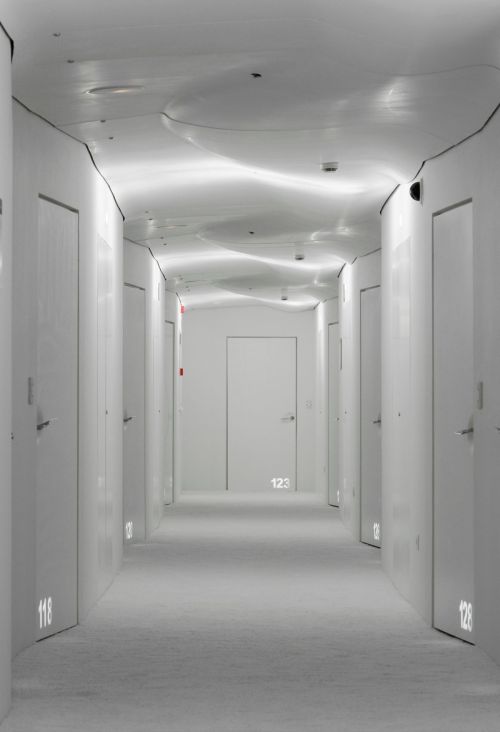 luxuryaccommodations:  Zaha Hadid Floor at Silken Puerta América Madrid One of the highlights of Madrid’s Hotel Puerta America is the floor designed by Zaha Hadid - the first woman awarded with the prestigious Pritzker Architecture Prize. Combing her