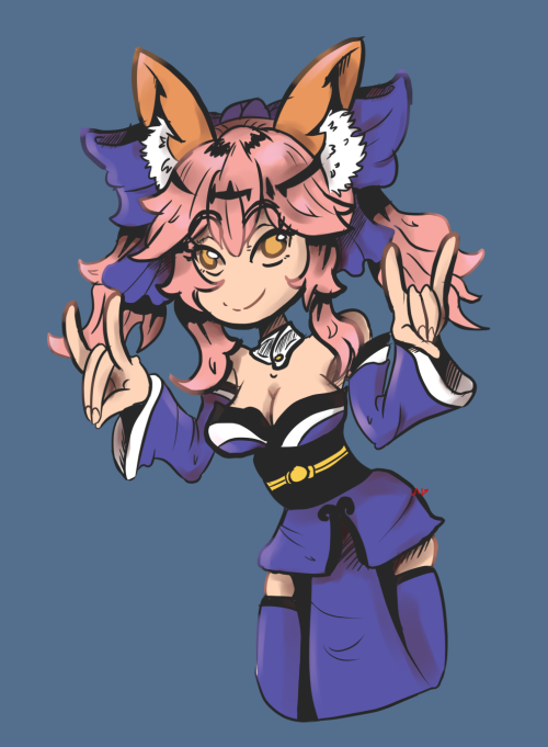 with my arm healed it was time! the perfect chance to draw a cute tamamo 