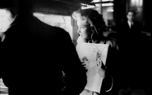 Marilyn Monroe at a newsstand in New York City, 1955. She left Hollywood to protest her Twentieth Ce