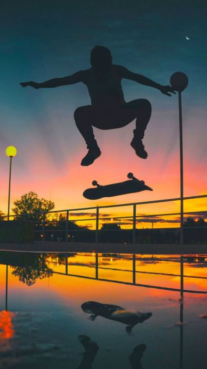 Man, skateboarding, sports, sunset, silhouette, 1080x1920 wallpaper @wallpapersmug : ift.tt/