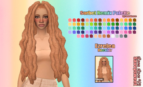 ezrelea: Ezrelea Hair Recolor,Lana Locs V2 by SavvySweet/Sorbet Remix Palette ** Sorbet Remix Palett