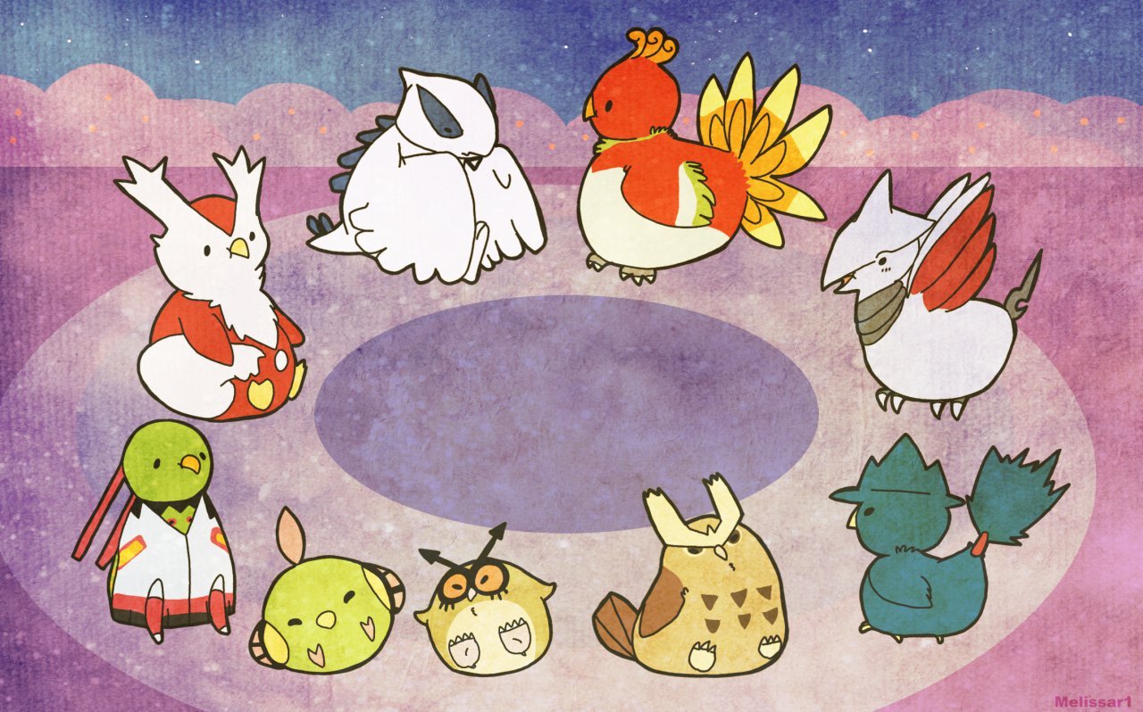 More chubby pokebirdies.  Art by Melissar1