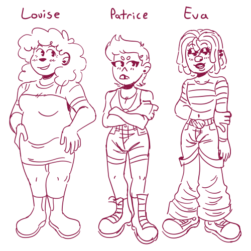 doodle of my gorls I made for my senior thesis presentation. Reminder I post way more on my art twit