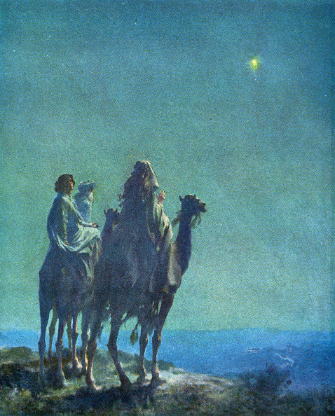 coriesu: The Three Wise Men looking at the Star of Bethlehem Unknown artist––1922