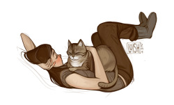loish:  an ode to kitty cuddlytime. 