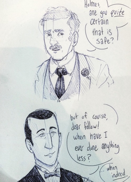 more Holmesian ballpoint doodles from work. (if you’re in or near Seattle, come check out the 