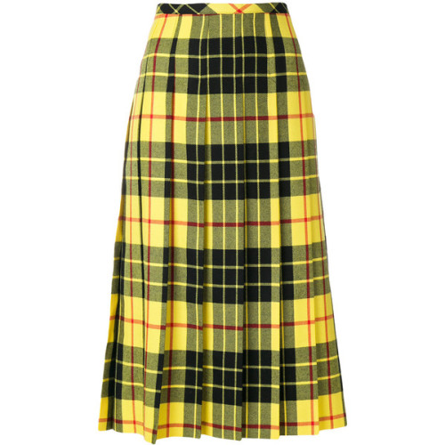 Junya Watanabe Comme Des pleated plaid midi skirt ❤ liked on Polyvore (see more pleated skirts)